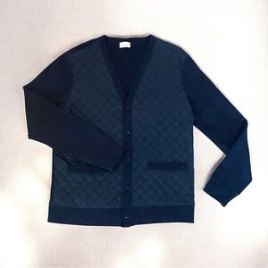 Club Monaco Quilted front Cotton Black Cardigan Garment
